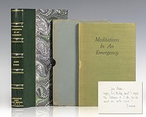 Bild des Verkufers fr Meditations In An Emergency. zum Verkauf von Raptis Rare Books