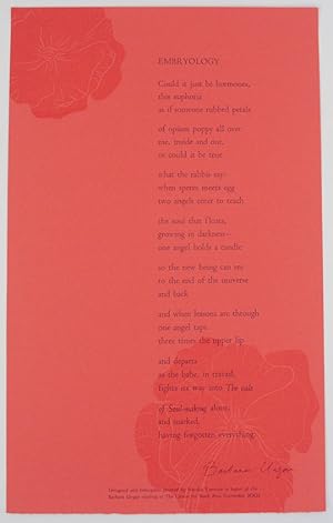 Embryology (Signed Broadside)