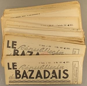 Le Républicain bazadais. Lot de 40 numéros. Série incomplète entre les numéros 365 et 422. Hebdom...