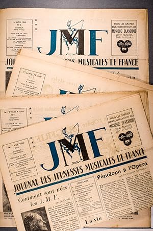 JMF. Journal des jeunesses musicales de France. Numéros 1 à 6. Directeur René Nicoly. 1948-1949.