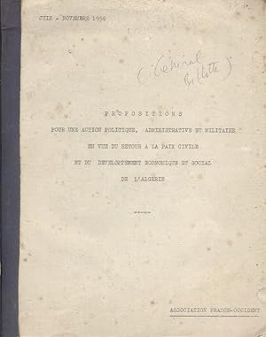 Propositions pour une action politique, administrative et militaire en vue du retour à la paix ci...