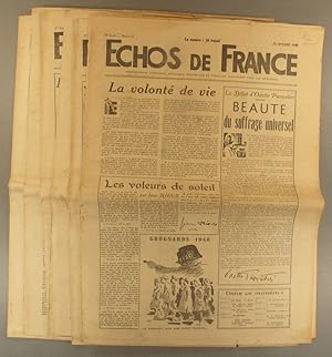 Echos de France. 7 numéros de 1946. 16 octobre au 27 novembre 1946.