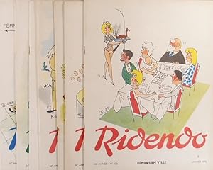 Ridendo. Année 1973 complète. Revue bimensuelle de textes et dessins humoristiques, destinée au c...