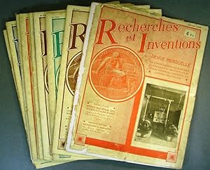 Recherches et inventions. Revue mensuelle. Année 1933 incomplète. Janvier à décembre. Il manque l...