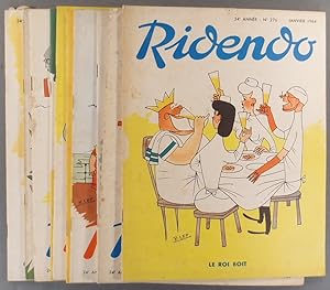 Ridendo. Année 1964 complète. Revue mensuelle de textes et dessins humoristiques, destinée au cor...