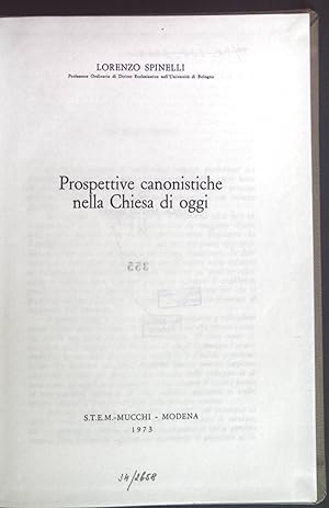 Seller image for Prospettive canonistiche nella Chiesa di oggi. for sale by books4less (Versandantiquariat Petra Gros GmbH & Co. KG)