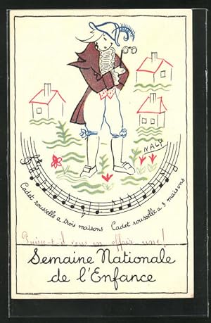Ansichtskarte Kinderfürsorge, Semaine Nationale de l`Enfance, Herr im Anzug mit Brille