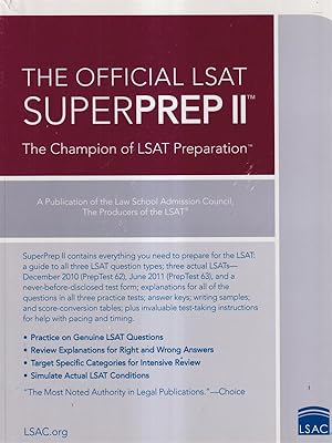 Immagine del venditore per The official LSAT Superprep II venduto da Librodifaccia