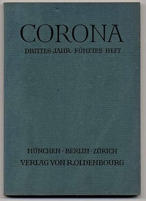 Bild des Verkufers fr Corona. Drittes Jahr, fnftes Heft, Juni 1933. zum Verkauf von Rainer Kurz - Antiquariat in Oberaudorf