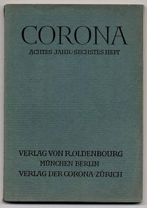 Bild des Verkufers fr Corona. Achtes Jahr, sechstes Heft. zum Verkauf von Rainer Kurz - Antiquariat in Oberaudorf