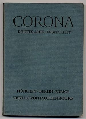 Bild des Verkufers fr Corona. Drittes Jahr, erstes Heft, Oktober 1932. zum Verkauf von Rainer Kurz - Antiquariat in Oberaudorf