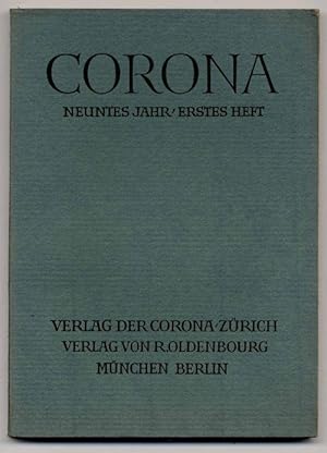 Bild des Verkufers fr Corona. Neuntes Jahr, erstes Heft. zum Verkauf von Rainer Kurz - Antiquariat in Oberaudorf