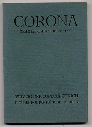 Bild des Verkufers fr Corona. Zehntes Jahr, erstes Heft. zum Verkauf von Rainer Kurz - Antiquariat in Oberaudorf