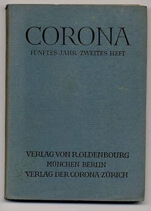 Bild des Verkufers fr Corona. Sechstes Jahr, erstes Heft. zum Verkauf von Rainer Kurz - Antiquariat in Oberaudorf