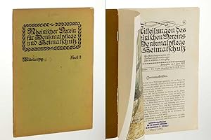 Seller image for Mitteilungen des Rheinischen Vereins fr Denkmalpflege und Heimatschutz. Mitteilungen. Jahrgang 1, Heft 2, for sale by Antiquariat Lehmann-Dronke