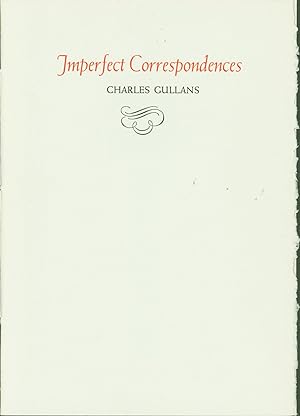 Image du vendeur pour Imperfect Correspondences mis en vente par Eureka Books
