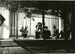 La Notte (Original double weight photograph of Michelangelo Antonioni and Jeanne Moreau on the se...