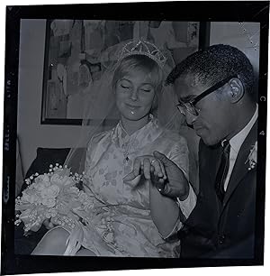 Original negative of Sammy Davis, Jr. and Mary Britt at their wedding
