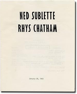 Seller image for Original program for a performance of the Rhys Chatham Ensemble with Ned Sublette Band for sale by Royal Books, Inc., ABAA