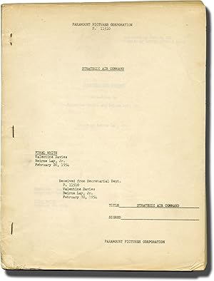Bild des Verkufers fr Strategic Air Command (Original screenplay for the 1955 film) zum Verkauf von Royal Books, Inc., ABAA