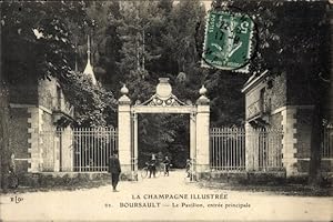 Ansichtskarte / Postkarte Boursault Marne, Le Pavillon, entree principale