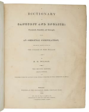 A dictionary in Sanscrit and English; translated, amended, and enlarged, from an original compila...