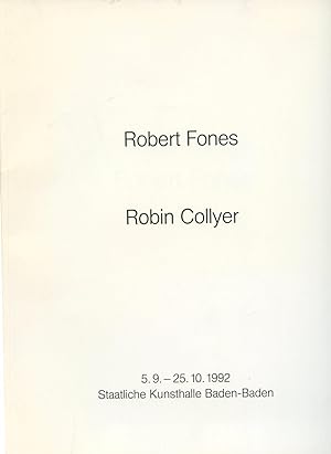 Immagine del venditore per Robert Fones; Robin Collyer venduto da Attic Books (ABAC, ILAB)
