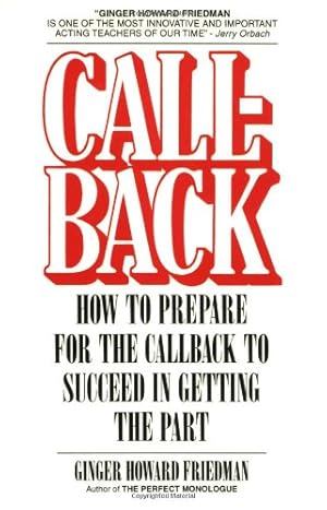 Seller image for Callback Softcover (Limelight) by Friedman, Ginger Howard [Paperback ] for sale by booksXpress