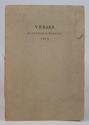 Seller image for Verses by Charles B. Wheeler (inscribed first edition) for sale by Resource for Art and Music Books 