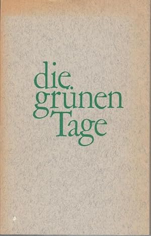 Bild des Verkufers fr Die grnen Tage - eine Studioarbeit April 1973. Gedichte mit spiegelsymmetrischen Montagen von Klaus Burkhardt. zum Verkauf von Antiquariat Carl Wegner