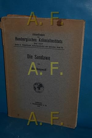 Imagen del vendedor de Die Sandawe. Linguistisches und ethnographisches Material aus Deutsch- Ostafrika a la venta por Antiquarische Fundgrube e.U.