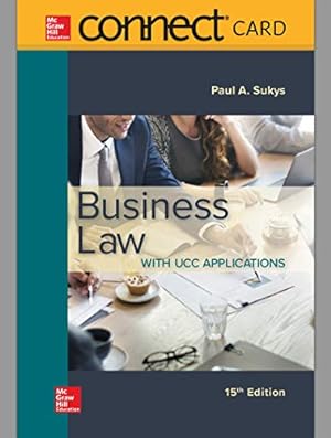 Imagen del vendedor de Connect Access Card for Business Law with UCC Applications by Brown, Gordon W., Sukys, Paul A. [Unknown Binding ] a la venta por booksXpress