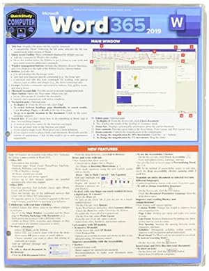 Bild des Verkufers fr Microsoft Word 365 2019: A Quickstudy Laminated Software Reference Guide by Lambert, Joan, Belasco, Elizabeth [Wall Chart ] zum Verkauf von booksXpress