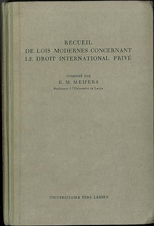 Seller image for RECUEIL DE LOIS MODERNES CONCERNANT LE DROIT INTERNATIONAL PRIV for sale by Librera Maxtor