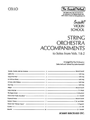 Image du vendeur pour String Orchestra Accompaniments to Solos from Volumes 1 & 2: Cello by Schwartz, Paul, Kendall, John [Paperback ] mis en vente par booksXpress