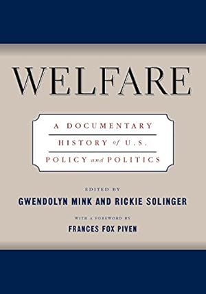 Image du vendeur pour Welfare: A Documentary History Of U.S. Policy And Politics [Hardcover ] mis en vente par booksXpress