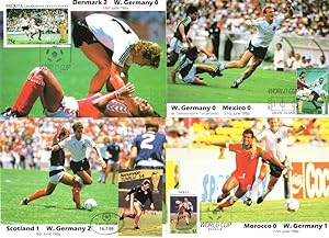 Germany vs Mexico Morocco Denmark 4x World Cup 86 Postcard s