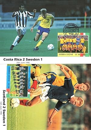 Sweden vs Scotland Costa Rica 2x 1986 Football World Cup Postcard s