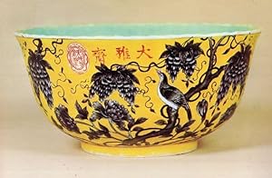 Chinese Porcelain Bowl of Birds Kuang Hsu Period Postcard