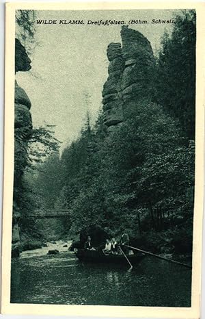 AK Wilde Klamm Dreifußfelsen Böhmische Schweiz;Ungelaufen