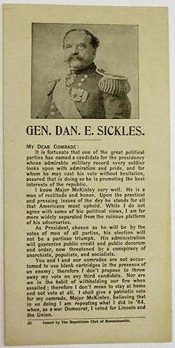 GEN. DAN. E. SICKLES. MY DEAR COMRADE.