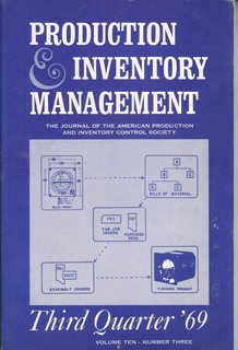 Imagen del vendedor de Production and Inventory Management: The Journal of the American Production and Inventory Control Society, Inc. Third Quarter 1969 Vol. 10 No. 3 a la venta por Never Too Many Books