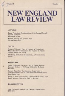 New England Law Review: Volume 16 No.1 1980-1981