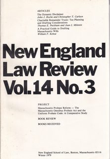 New England Law Review: Volume 14 No. 3 Winter 1979