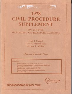 Image du vendeur pour 1978 Civil Procedure Supplement mis en vente par Never Too Many Books