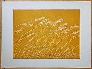 Linoleum Block Print of a Northern California Plant or Flower: Untitled. Signed by Dr. Edmund E. ...