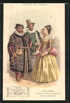 Imagen del vendedor de Sammelbild Musculosine Byla - Historia del Vestido, Inglaterra - Caballero, Senora y burgus de Londres a la venta por Bartko-Reher