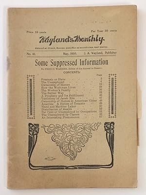 Imagen del vendedor de Wayland's Monthly, no. 61. (May 1905). Some suppressed information [Interior title: "Freeman or slave? A book of suppressed information"] a la venta por Bolerium Books Inc.