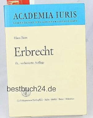 Bild des Verkufers fr Erbrecht. Academia iuris zum Verkauf von Antiquariat Johannes Hauschild