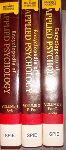 Bild des Verkufers fr Encyclopedia of Applied Psychology (3 vols.set/ 3 Bnde KOMPLETT) zum Verkauf von books4less (Versandantiquariat Petra Gros GmbH & Co. KG)